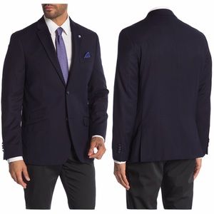Ben Sherman Navy Two Button Notch Lapel Sport Coat Size 40L